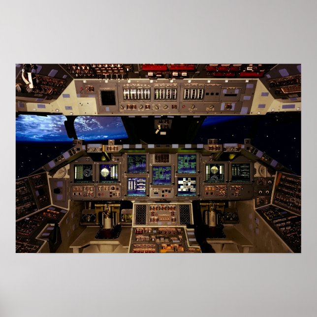 POSTER COCKPIT DE LA NAVETTE SPATIALE (Devant)