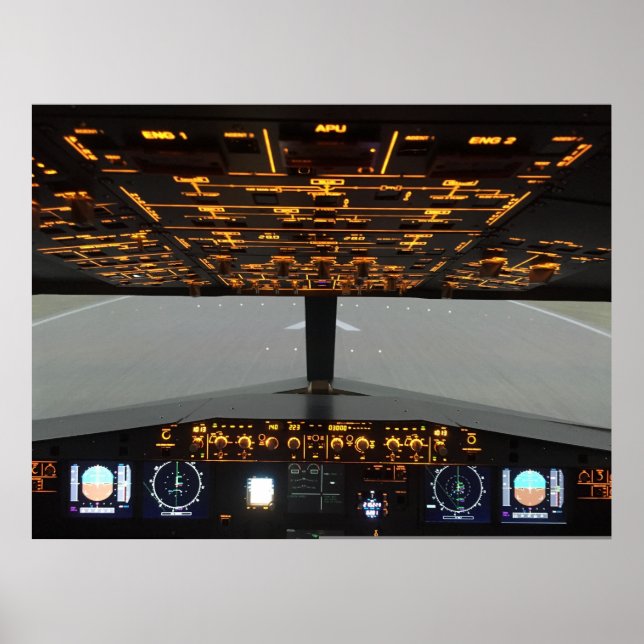 Poster cockpit de l'aéronef (Devant)