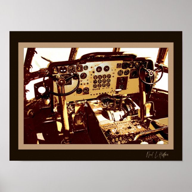 Poster Cockpit vintage (Devant)