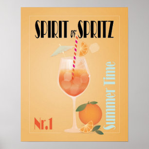 Poster Cocktail Aperol Spritz   Boisson Spritz vibrante