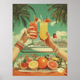 Poster Cocktail de croisières tropicales