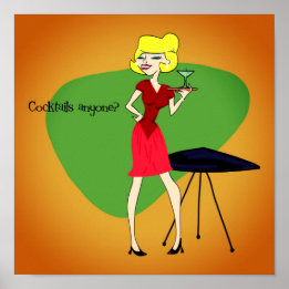 Poster cocktail inspiré vintage 1950