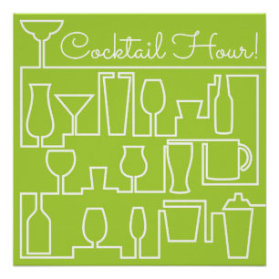 Poster Cocktail Lime green