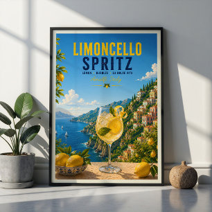 Poster Cocktail Limoncello Spritz Côte Amalfitaine Italie