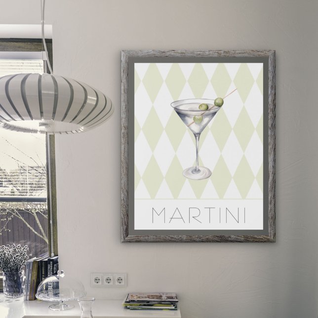 Poster Cocktail Martini boire sur Harlequin Arrière - pla (A cool martini poster for your home or business.
)