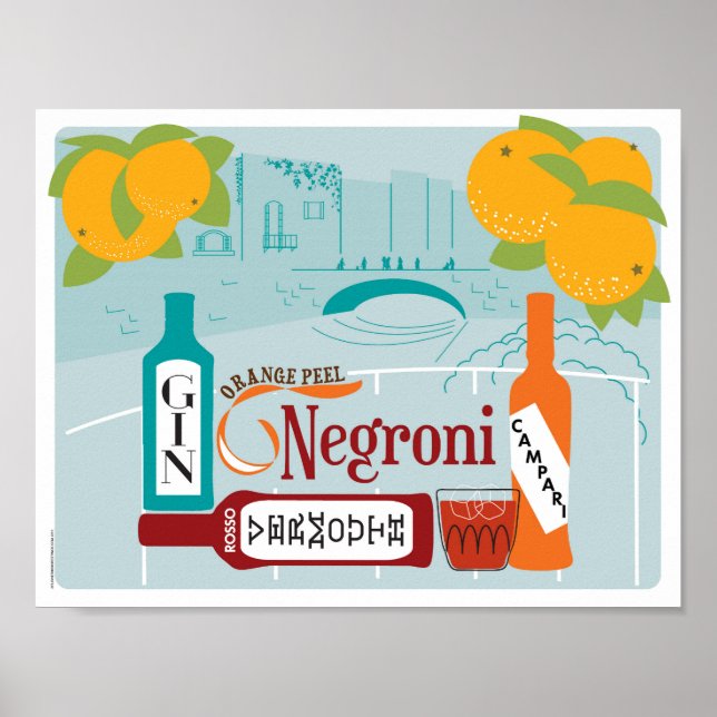 Poster Cocktail Negroni Citrus (Devant)
