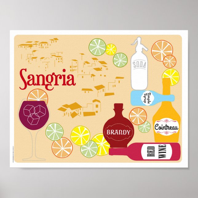 Poster Cocktail Sangria Red Wine (Devant)