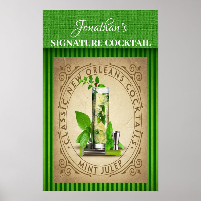 Poster Cocktail Signature vintage (Devant)