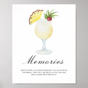 Poster Cocktail tropical - souvenirs avec la mariée