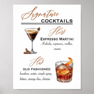 Poster Cocktails de signature