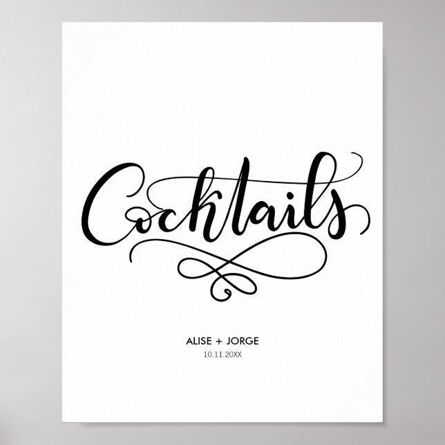Poster Cocktails - Panneau bar - Personnalisé (Devant)