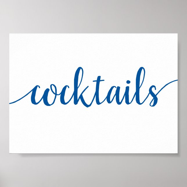 Poster Cocktails simples | French Blue Any Event Bar Sign (Devant)