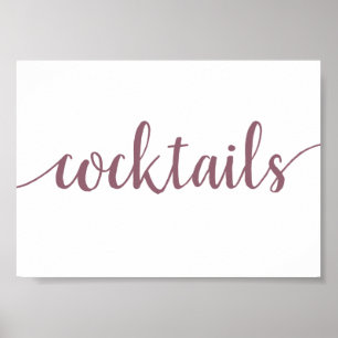 Poster Cocktails simples   Mauve Rose N'Importe Quelle Ba