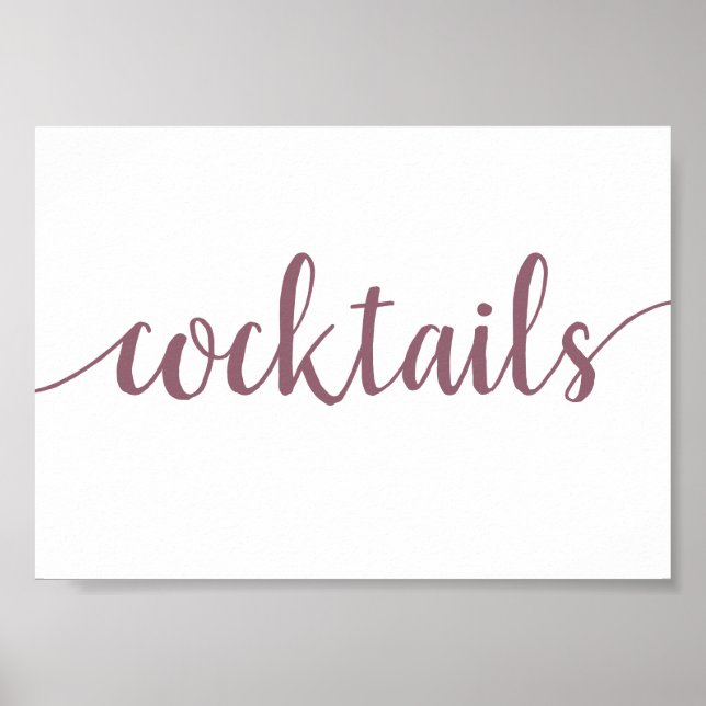 Poster Cocktails simples | Mauve Rose N'Importe Quelle Ba (Devant)