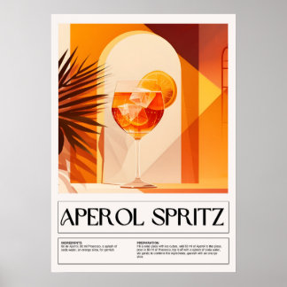 Poster Cocktails vintages : Aperol Spritz