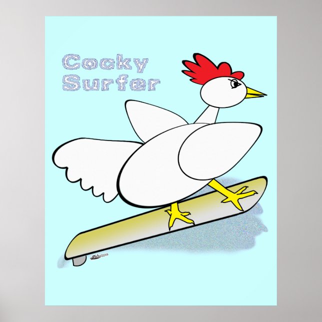 Poster Cocky Surfer (Devant)