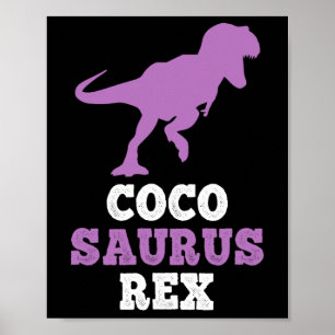 Poster Coco-saurus Rex Dino Dinosaure Cocosaurus Drôle 