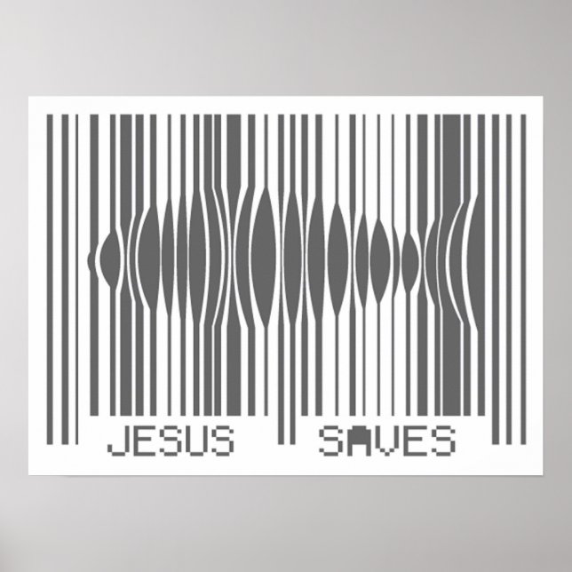 Poster Code-barres Jésus sauvegarde (Devant)
