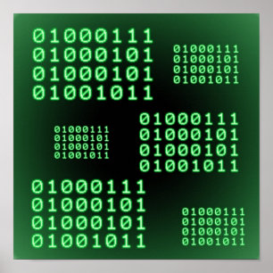 Poster Code binaire pour GEEK