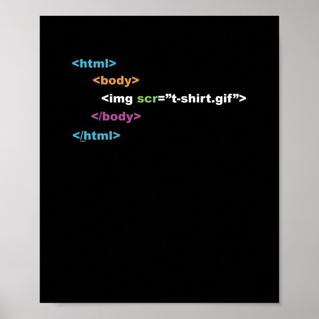 Poster Code du programme informatique amusant HTML (Devant)