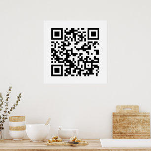 Poster Code QR, Code de réponse rapide, noir et blanc