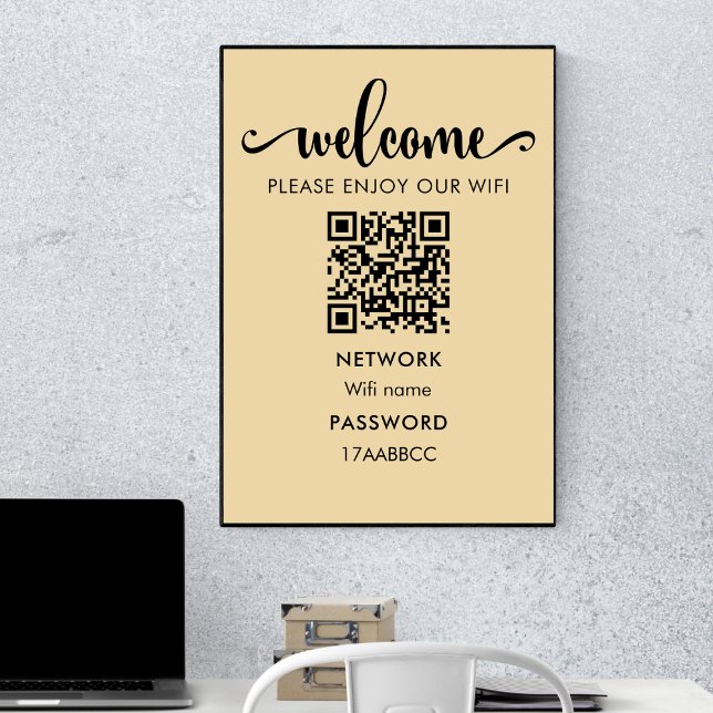 Poster Code QR d'accueil WIFI | Profitez De Notre Wifi (Créateur téléchargé)