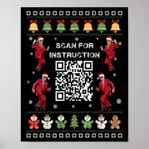 Poster Code Qr Danse Trump Président Scannez Pour Instruc