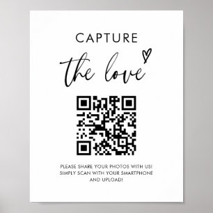 Poster Code QR de partage de photos de mariage Capturez l
