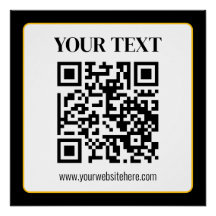 Code QR d'entreprise avec texte en haut et en bas,