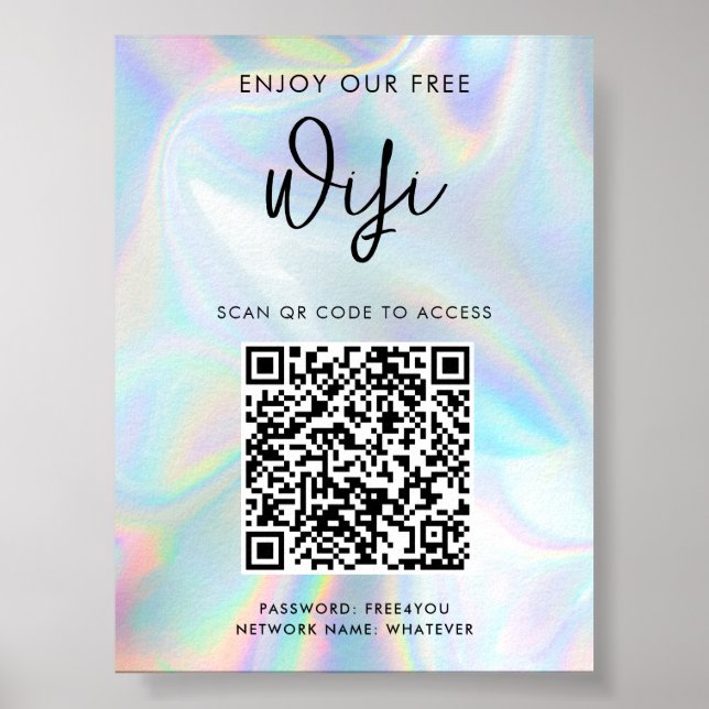 Poster Code QR d'entreprise moderne Holowifi (Devant)