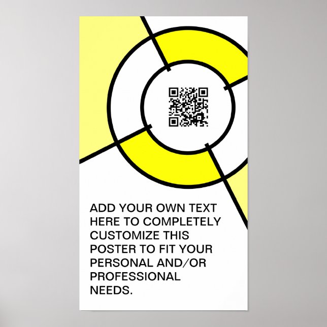 Poster code QR du bullseye jaune (Devant)