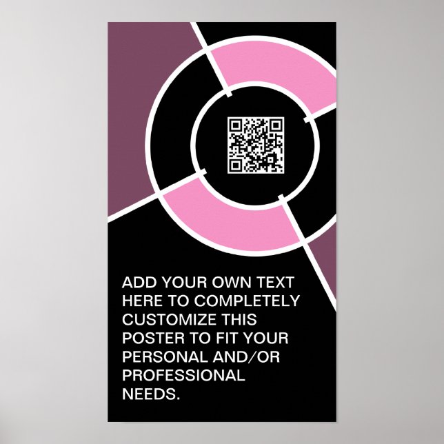 Poster code QR du bullseye rose (Devant)