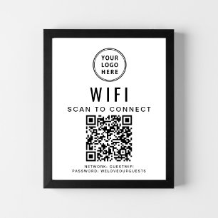 Poster Code QR du réseau Wifi du logo de l'entreprise
