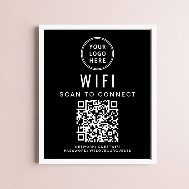 Poster Code QR du réseau wifi du logo de l'entreprise Noi (Créateur téléchargé)