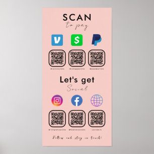 Poster Code QR Multi Connectez-Vous Avec L'Analyse Us Pou