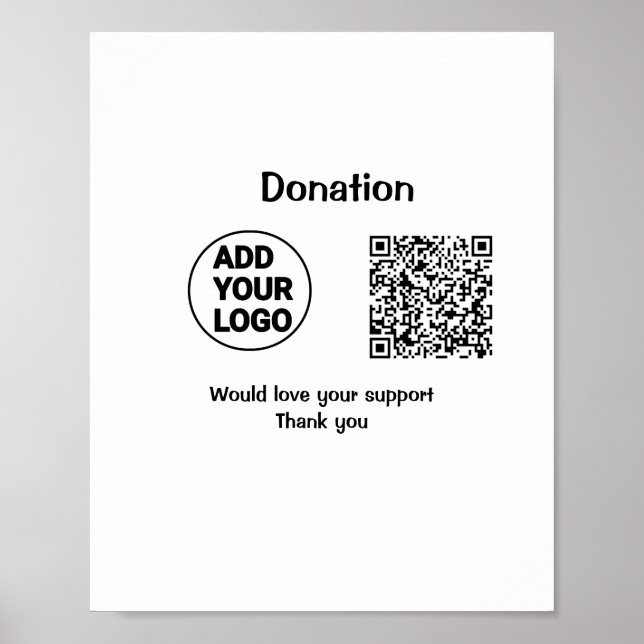 Poster Code QR simple minimal ajouter logo texte médias s (Devant)