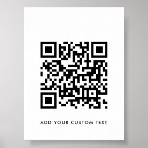 Poster Code QR   Votre texte Moderne Minimaliste Simple
