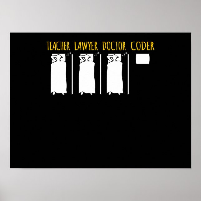 Poster Coder Technique Ordinateur IT Coding Programmation (Devant)