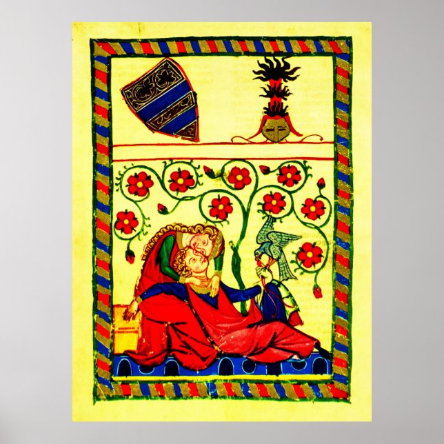 Poster Codex Manesse - Heidelberg - Konrad von Altstetten (Devant)
