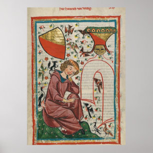 Poster Codex Manesse Herr Heinrich von Veldeke