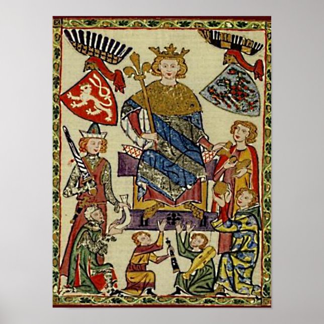 Poster Codex Manesse - König Wenzel von Böhmen (Devant)