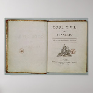 Poster Codez civil, ouvert au titlepage, 1804