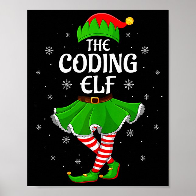 Poster Coding Elf Christmas Family Girls Women Elf Squad  (Devant)