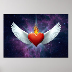 Poster Coeur à ailes