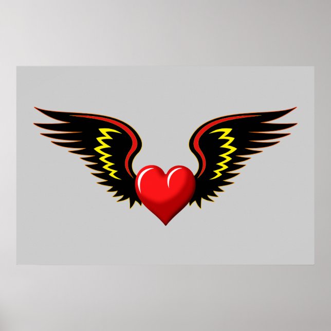 Poster Coeur ailé (Devant)