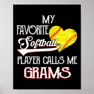 Poster Coeur Amour Mignon Favori Joueuse De Softball M Ap