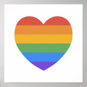 Poster Coeur arc-en-ciel