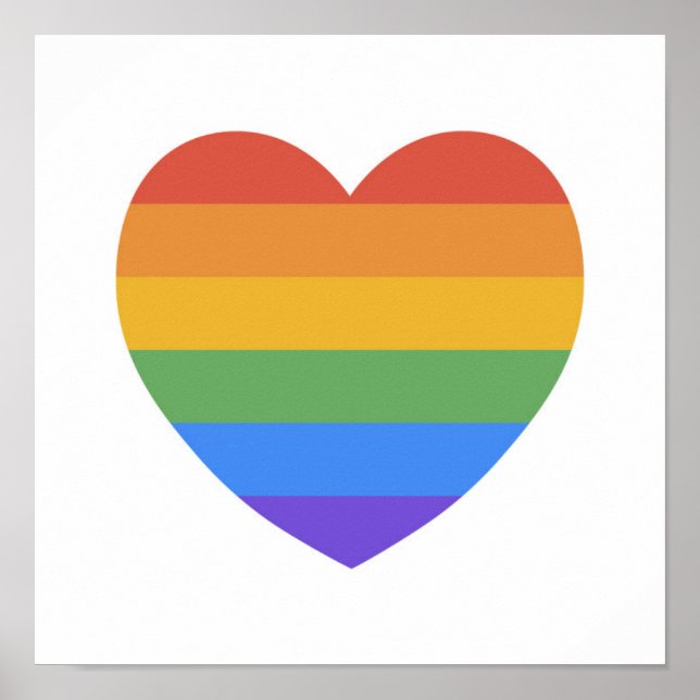 Poster Coeur arc-en-ciel (Devant)