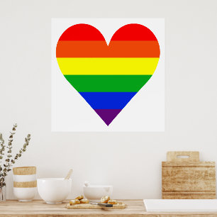 Poster Coeur arc-en-ciel