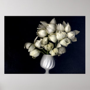 Poster Coeur blanc sur noir